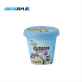Lieferant Benutzerdefinierte farbenfrohe iml gedruckte Behälter Schüssel Wanne Kiste Nahrung PP Ice Cream Plastikbecher mit Deckellöffel